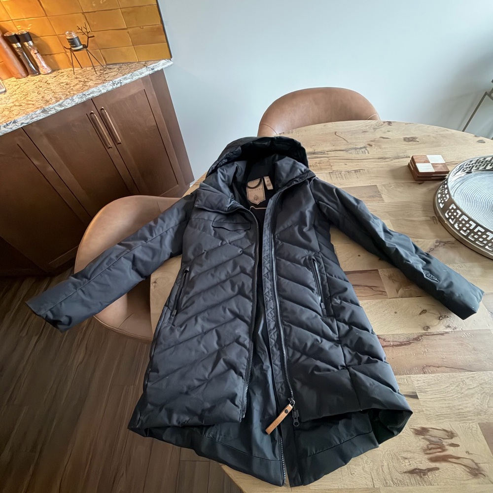 Indygena Black Hooded Puffer Jacket